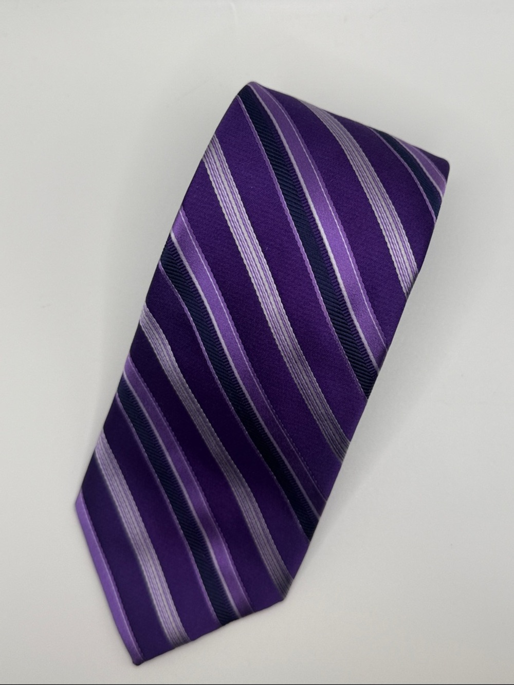 DKNY Purple Striped Men's Tie with Lavender Accents